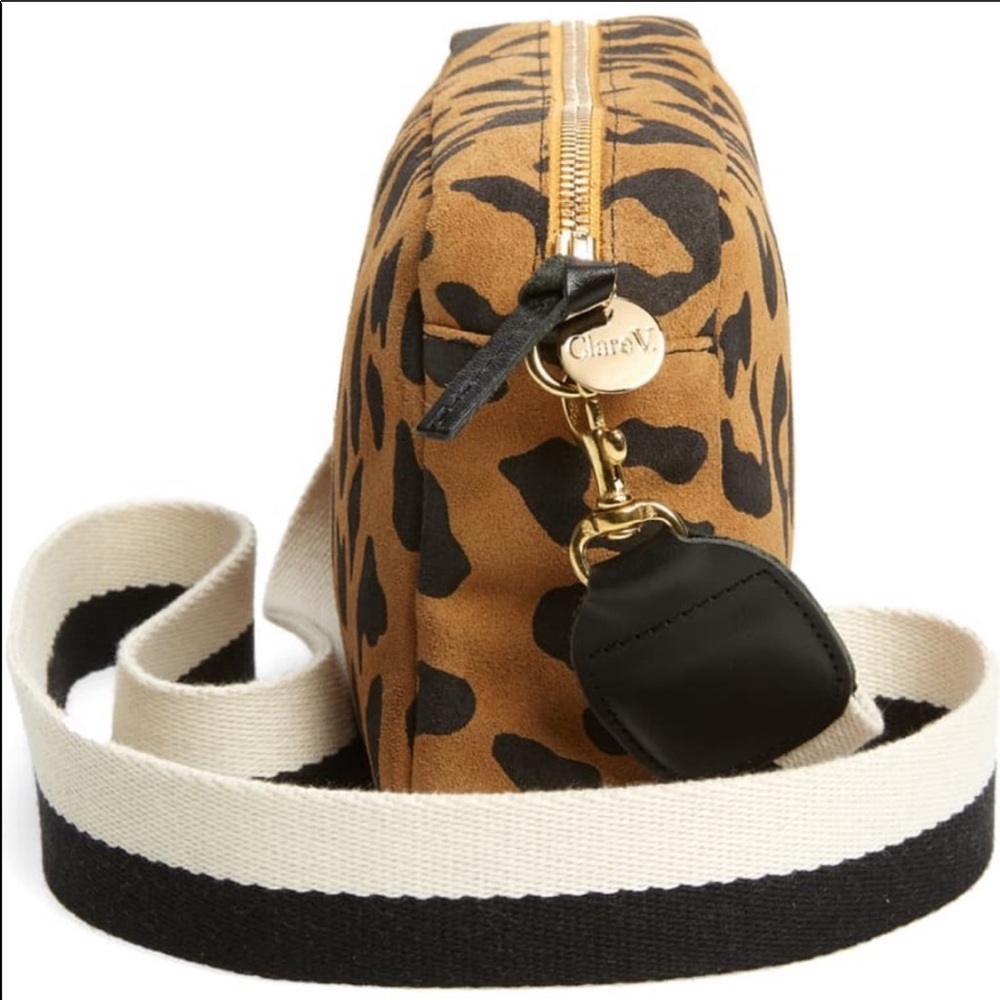 Clare V Midi Suede Leopard Sac Crossbody Clutch - Picture 4 of 13
